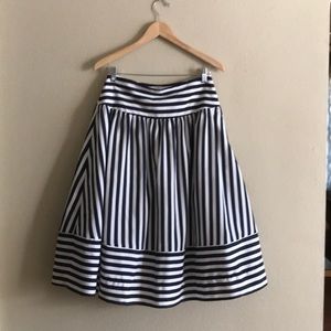 Navy Large striped skirt